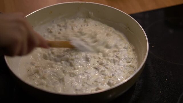 Creamy Chicken Mushroom Sauce in Pan