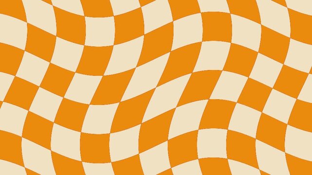 Groovy Retro 70s Warped Checkerboard Funky Background Seamless Loop