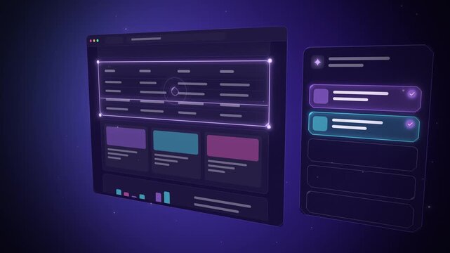 Violet AI agent browser window with highlighted block seamless loop