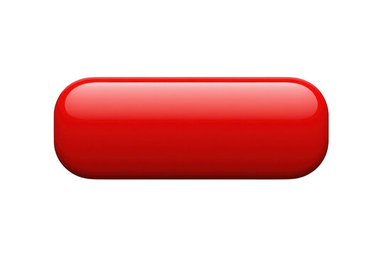 Shiny red capsule shaped button with beveled highlight