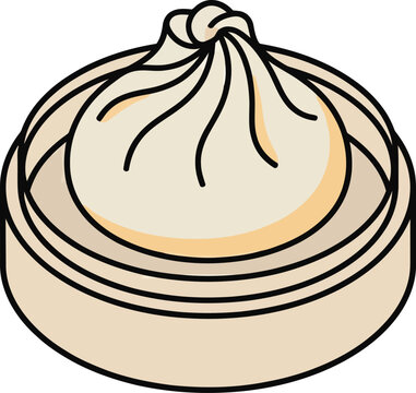 Steamed soup dumpling in a bamboo steamer basket