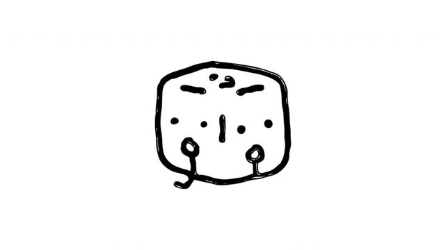 Toast For Breakfast And Food Preparation Hand-Drawn Doodle Animation On Transparent Background. Bread Slice And Bakery Snack. Seamless Animated Icon. 4K Video Overlay Element.