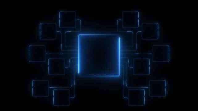 Ai tools or neon box. Multi function for Agentic AI technology motion background. Multi agent AI systems, Automate daily Tasks Smart AI solutions improve efficiency,