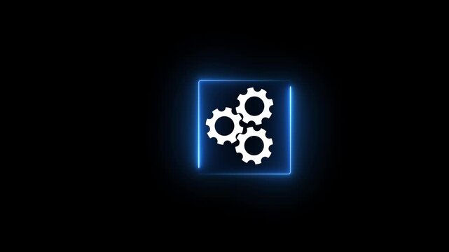 Gear animation with 3 rotating gears of different sizes. cogwheel gear spinning around animation video. cog wheel icon turning animated background teamwork concept.