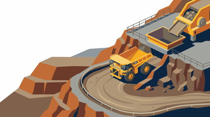 Heavy Duty Mining Dump Truck in Open Pit. © Tiaphari