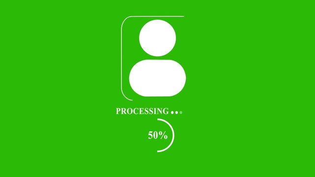 User account profile setup progress icon with circular 100 percent loading indicator for digital web interface design
