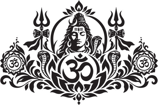 om with god eshwara high resolution vector design.