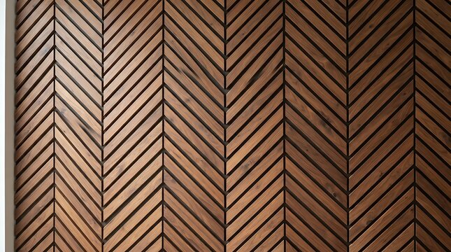 Close up of a dark brown herringbone wood pattern wall texture background