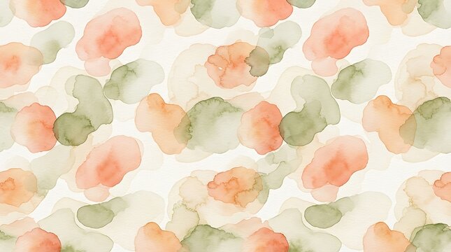 Delicate peach roses arranged in a seamless repeating pattern on a light background