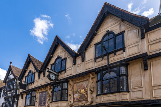The historic facade of Croydon's, the former jeweller and clockmaker shop located at Tavern Street in Ipswich, Suffolk