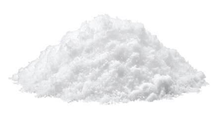 Obraz na płótnie Canvas A large mound of fresh white snow isolated on a clean white background for winter design projects