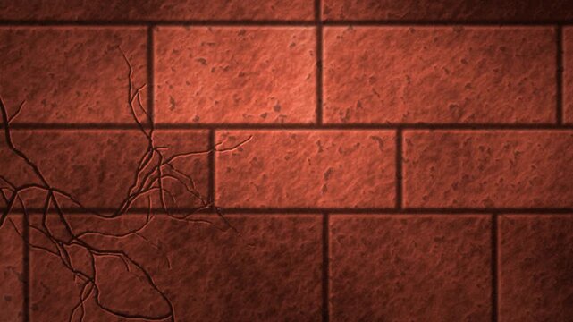 Boucle sans couture : fond de mur en pierre rouge fissur&eacute;e terre cuite