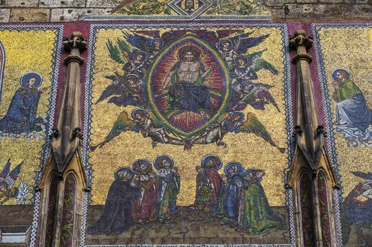 Christian mosaics, St. Vitus cathedral, Prague castle, Prague, Czech Republic