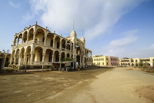Destroyed former Banco d'Italia building, Massawa, Eritrea