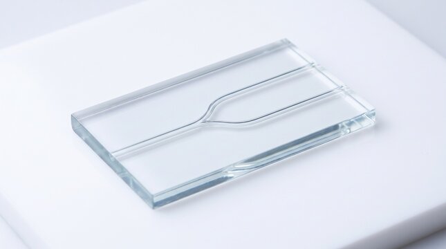 Microfluidic glass chip with precision engraved channels for laboratory testing and medical diagnostic research analysis