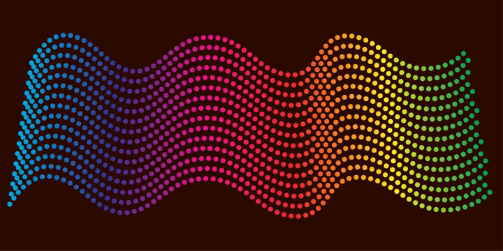 Abstract digital background featuring a wave pattern made of glowing binary code numbers on dark backdrop