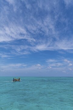 Little tourist boat, Agatti Island, Lakshadweep archipelago, Union territory of India