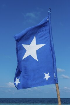 Somali flag, Jazeera beach, Somalia