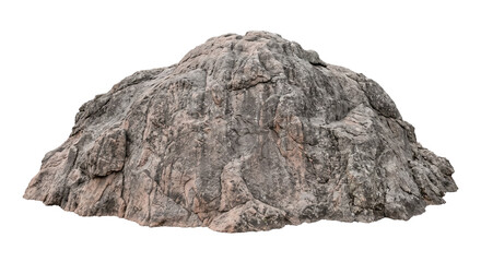 Large rugged granite boulder isolated on a clean white background for landscape design projects © Ophelia