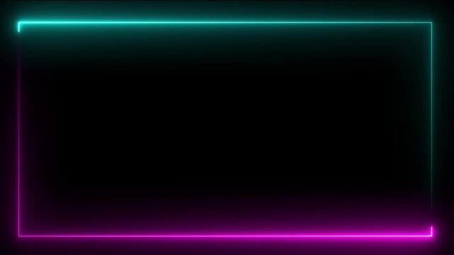 Animation of glowing neon rectangles abstract background. abstract glowing blue neon rectangle border frame. tow ton rectangle picture frame concept. 4k