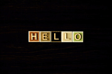Hello Word on Colorful Tiles: Concept of Greeting, Welcome, Communication, and Connection © Kazuhiro.Suzuki