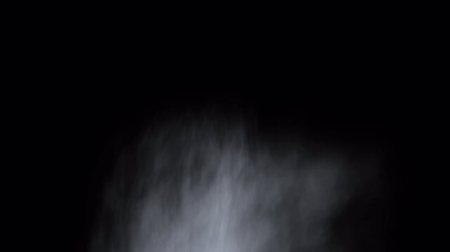 Abstract ethereal white light smoke rising against a deep black background.