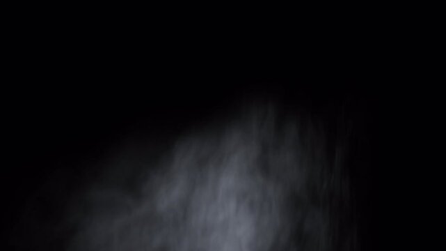 Abstract ethereal white smoke swirling in darkness.