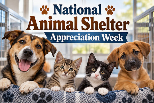 National Animal Shelter Appreciation Week - Celebrating Adoptable Dogs and Cats in Cages
