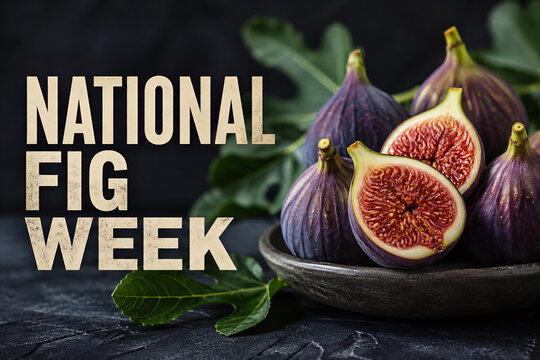 Celebrating National Fig Week - Fresh Ripe Figs on a Dark Plate