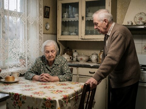 Senior Couple in Rustic Kitchen