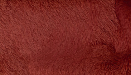 Terracotta red fur texture vector background with realistic soft dark rust brown faux hair pattern detail. ıdeal luxury plush fabric backdrop for wallpaper, banner, fashion textile design, and covers. © Bediha Duru Öksüz