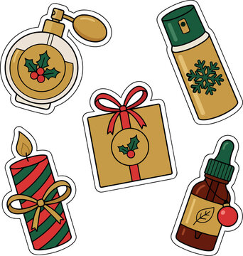 Christmas Beauty and Self Care Gift Collection with Perfume, Cosmetic Spray, Candle, Gift Box and Dropper Bottle