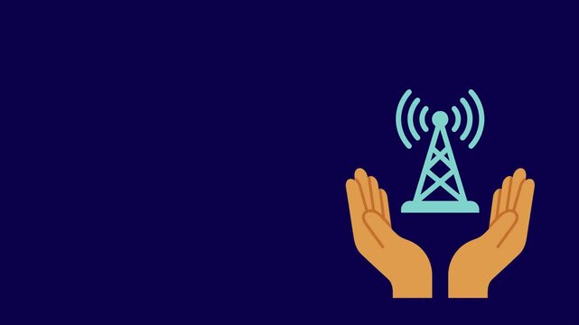 World Telecommunication Day animated motion graphic signal tower
