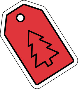 Simple Christmas Gift Tag with Christmas Tree Icon