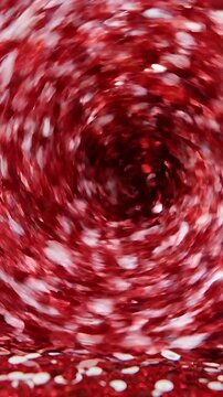 A highly detailed close-up of marbled raw beef with vivid red flesh and white fat speckling in a circular pattern