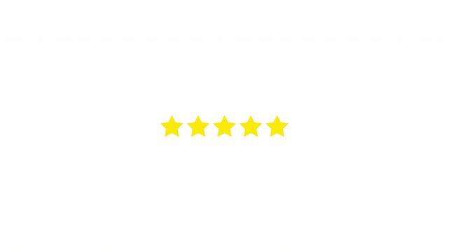 5-star satisfaction star symbols. Concept: Online, stars, satisfaction, satisfaction form.