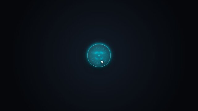 Cyberpunk Style User Verification Interface Animation Showing Success Verified Status.