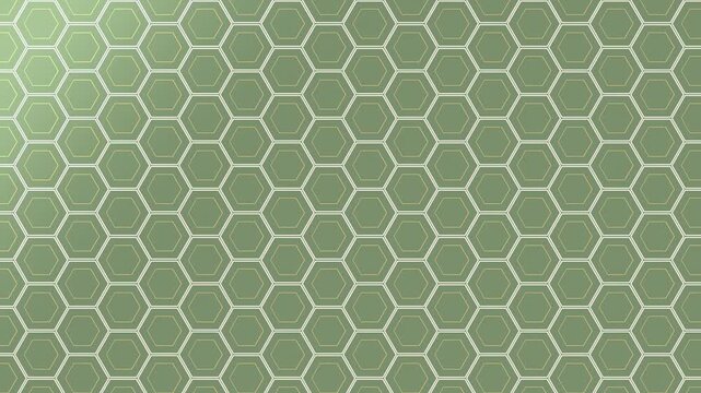 Japanese kikko hexagon pattern in sage green and cream seamless loop 4K
