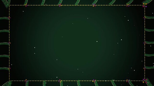 Elegant dark green holiday frame grid with gold borders