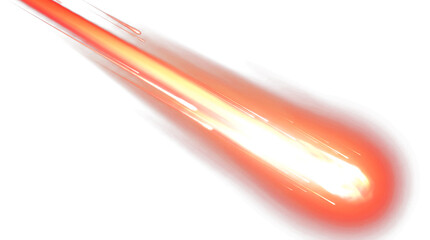 Diagonal fire streak with motion blur and glowing core isolated on transparent background © dedoteto