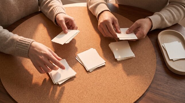 Hands sort modular cards for skills problem solving