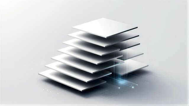Stack of sleek, modern digital technology components