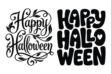Decorative halloween holiday greetings with ornate flourishes and bold modern © Mst
