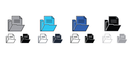 Folder document file collection with different design versions business management information administration illustration professional organization directory © SilentSmog
