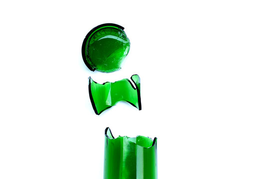 Glass shards isolated on white background.