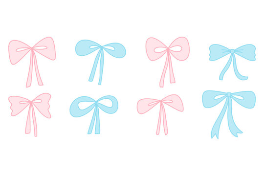 Cute Pink Ribbons Form Delicate Decorative Bow Shapes