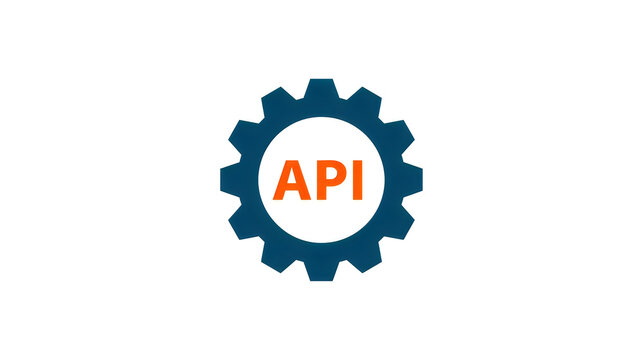 Modern api gear icon illustration for software development and