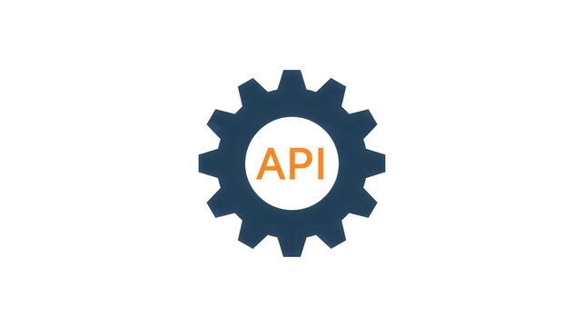 API integration gear icon isolated transparent background clipart