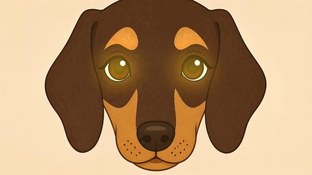 surreal fantasy brown dachshund dog face motion