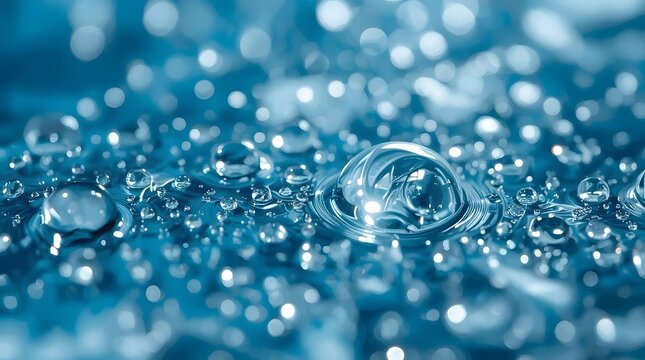 Abstract Transparent Water Beads in Cool Tones